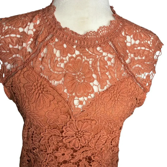 Avida Peach Lace Lined Sleeveless Blouse Size S - Picture 3 of 11